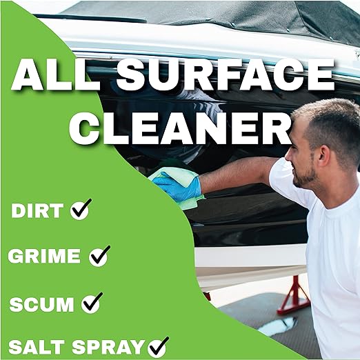 BLACKHAWK PERFORMANCE Eco Boat Hull Cleaner - Effortlessly Removes Water Stains, Deposits, Scale, & Scum - Safe for All Fiberglass & Aluminum Boats - Made in USA (1 Gal)
