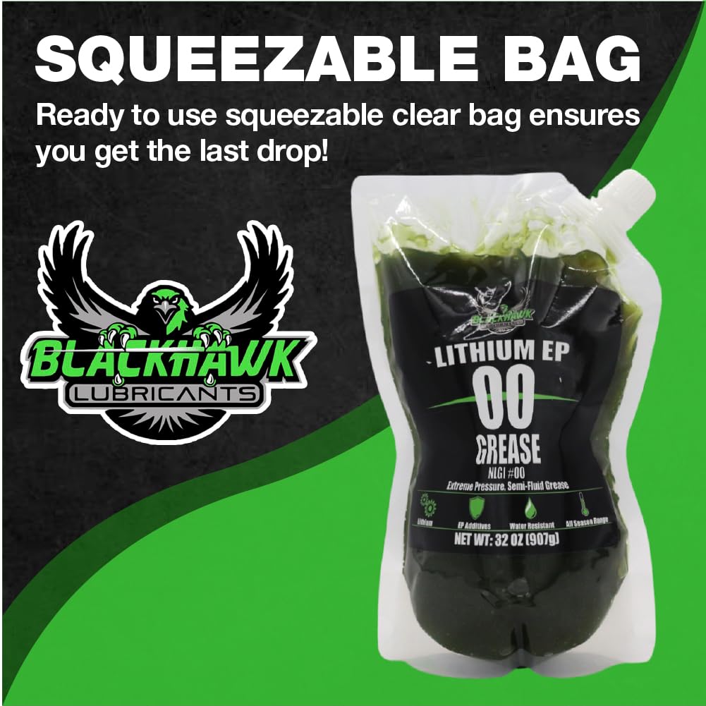 Lithium EP00 Grease for Centralized Lubrication Systems and Gear Boxes - 32 oz EZ Squeeze Pouch