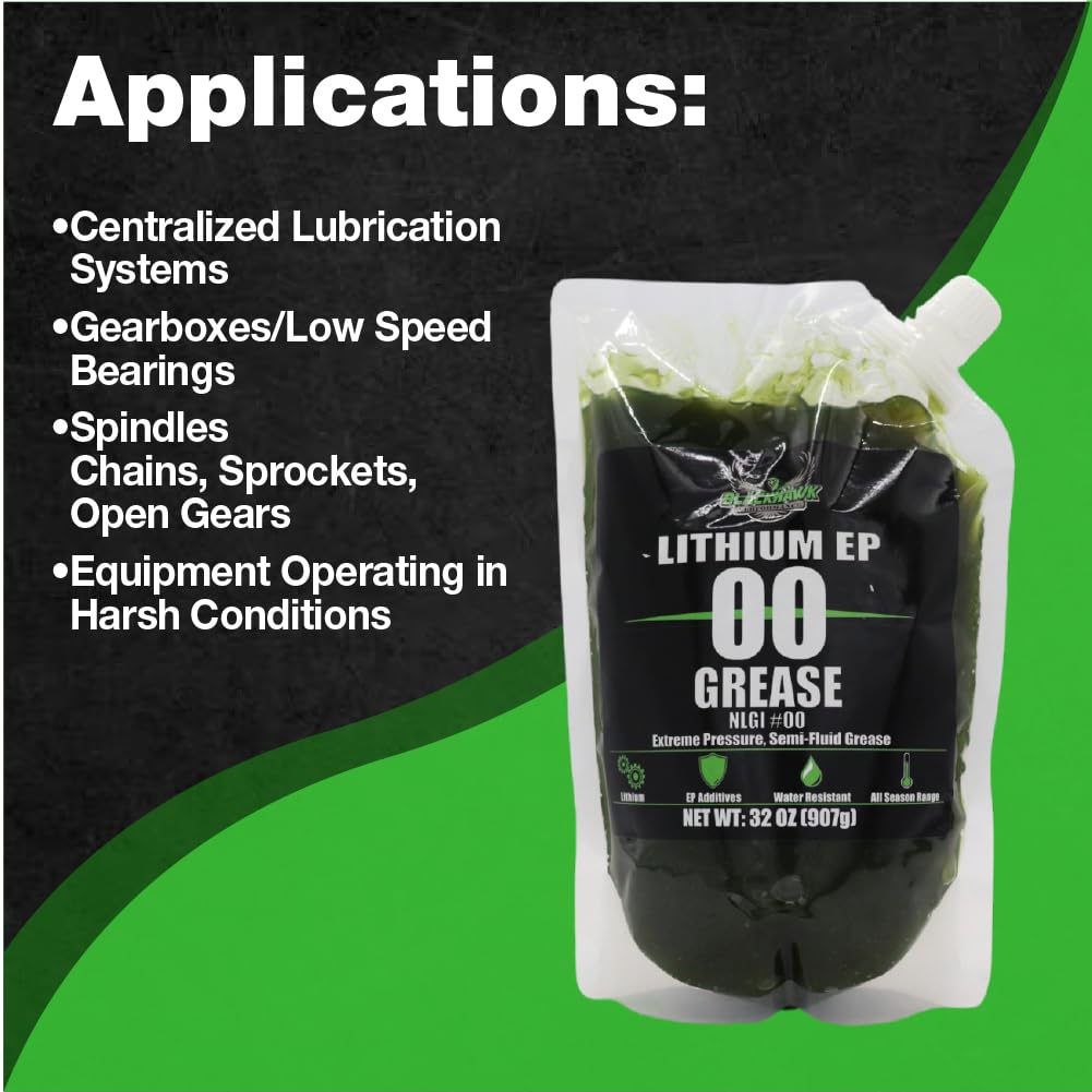Lithium EP00 Grease for Centralized Lubrication Systems and Gear Boxes - 32 oz EZ Squeeze Pouch