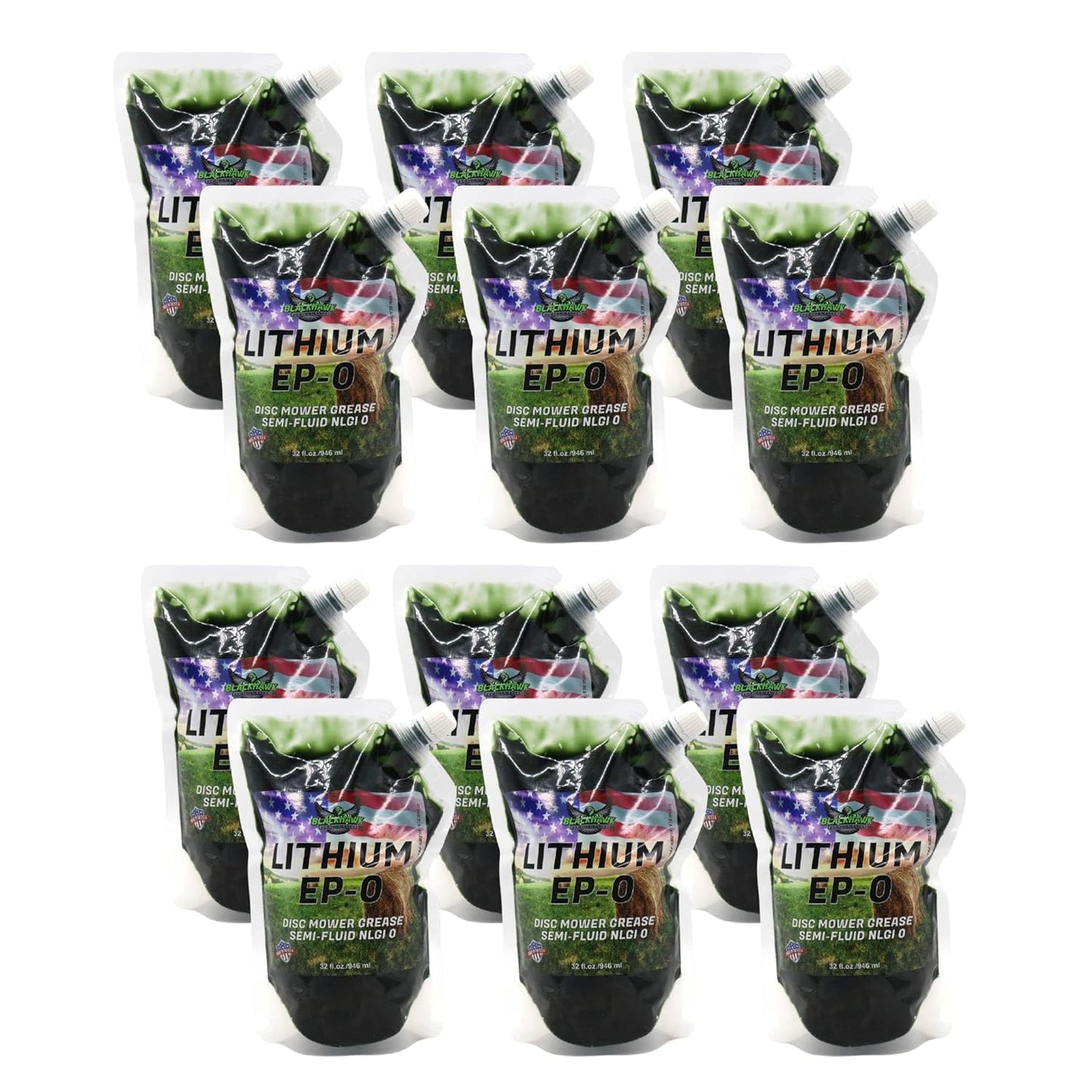 EP-0 Disc Mower Grease 32 oz EZ-Squeeze Bag Blackhawk Performance
