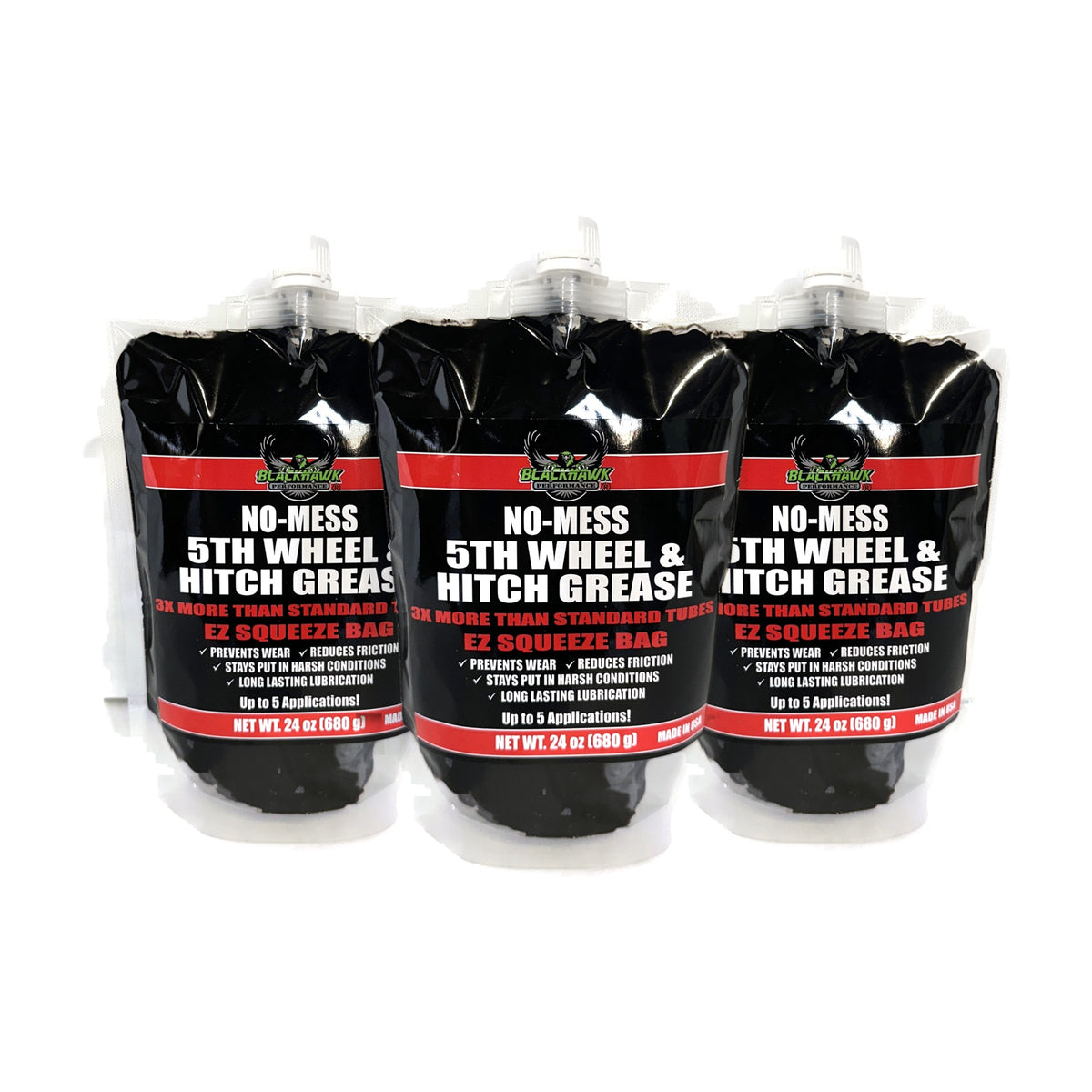 No Mess 5th Wheel and Hitch Grease (Lithium Complex NLGI #2) - EZ Squeeze Pouch 24 oz (1.5 lb)